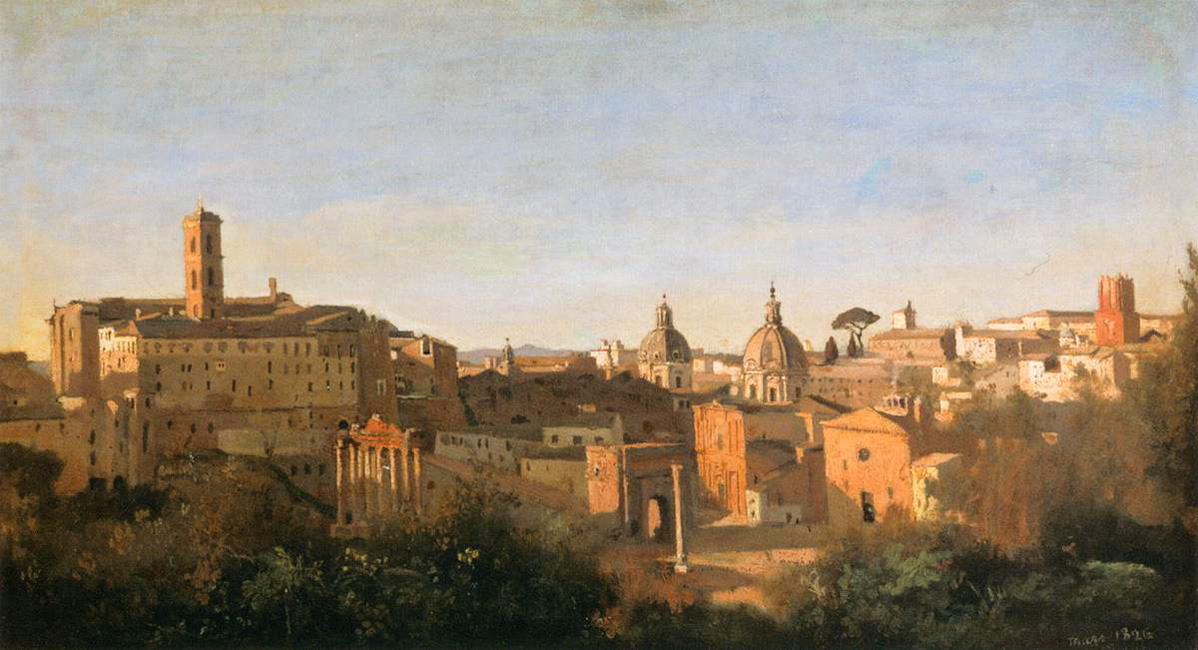 the forum seen from the farnese gardens